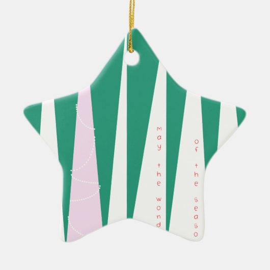 Kerstboom Wonder van het Seizoen Keramisch Ornament (Voorkant)