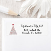 Kerstboom Word Art met Rode Ster Etiket (Insitu)