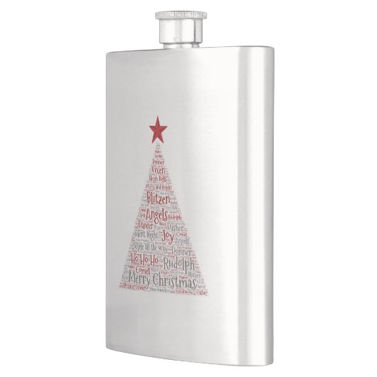 Kerstboom Word Art met Rode Ster Flacon (Links)