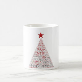 Kerstboom Word Art met Rode Ster Koffiemok