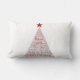 Kerstboom Word Art met Rode Ster Kussen