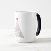 Kerstboom Word Art met Rode Ster Magische Mok (Voorkant rechts)