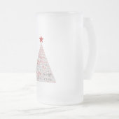 Kerstboom Word Art met Rode Ster Matglas Bierpul (Voorkant rechts)