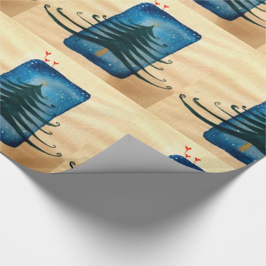 Kerstboom X-mas Inpakpapier, 30 in x 6 ft Cadeaupapier (Hoek)