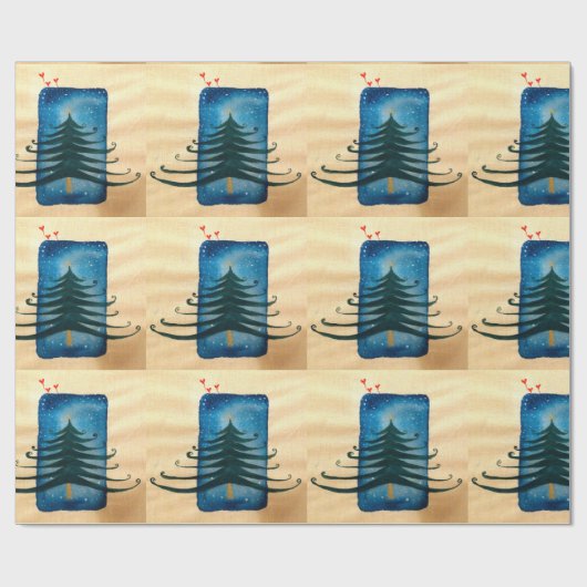 Kerstboom X-mas Inpakpapier, 30 in x 6 ft Cadeaupapier (Vlak)