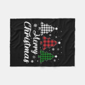 Kerstboom Xmas Buffel Plaid Rood Wit Groen Fleece Deken (Voorkant (Horizontaal))