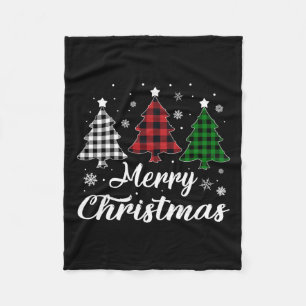 Kerstboom Xmas Buffel Plaid Rood Wit Groen Fleece Deken