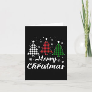 Kerstboom Xmas Buffel Plaid Rood Wit Groen Kaart