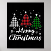Kerstboom Xmas Buffel Plaid Rood Wit Groen Poster (Voorkant)