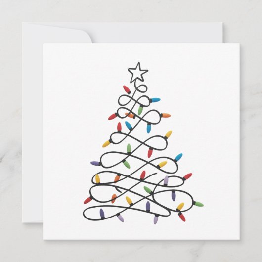 Kerstboom Xmas Licht Feest Vakantie Feestdagenkaart (Voorkant)