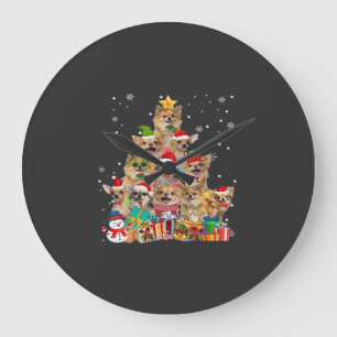 Kerstboom Xmas Lichtjes Chihuahua Klassiek T-Shirt Grote Klok