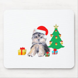 Kerstboom, Yorkshire puppy & cadeaus Muismat
