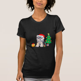 Kerstboom, Yorkshire puppy dog & giften T-shirt