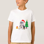Kerstboom, Yorkshire puppy dog & giften T-shirt (Voorkant)