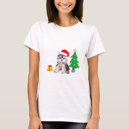 Kerstboom, Yorkshire puppy dog & giften T-shirt