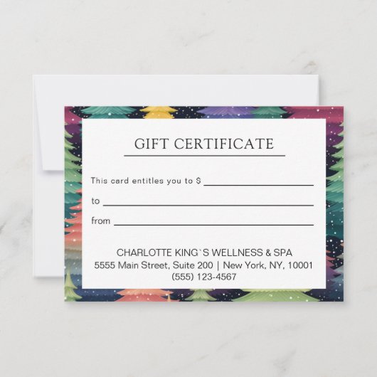 KERSTBOOM ZAKELIJK CERTIFICAAT cadeau voor u (Achterkant)