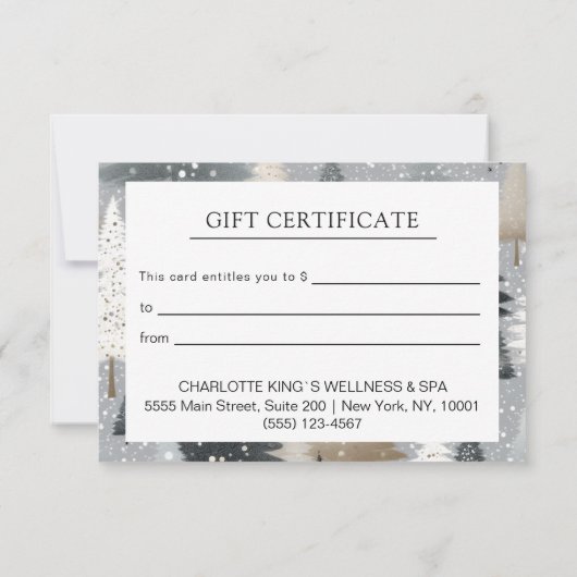 KERSTBOOM ZAKELIJK CERTIFICAAT cadeau voor u (Achterkant)