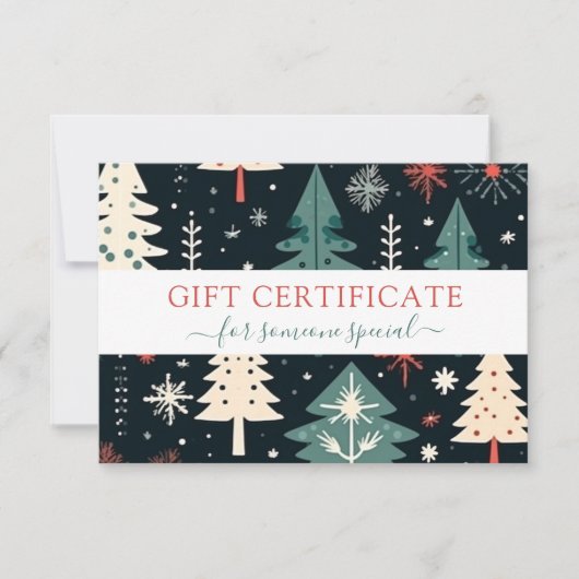 KERSTBOOM ZAKELIJK CERTIFICAAT cadeau voor u (Voorkant)