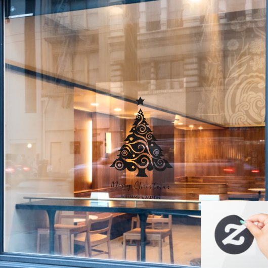 Kerstboom Zakelijke Raamdecoratie Raamsticker (Cafe Raam)