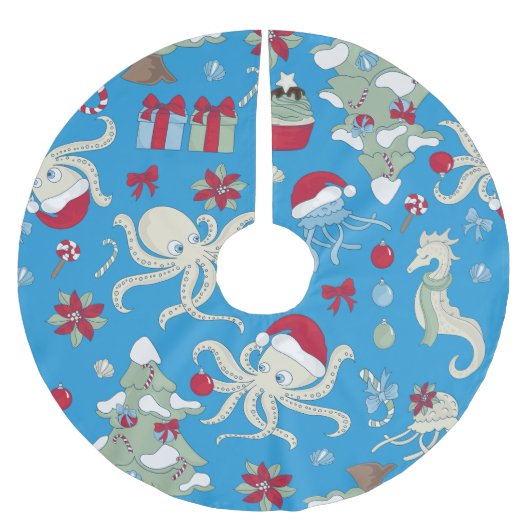 kerstboom zeepaardje kerstman octopus in de oceaan rok (Voorkant)