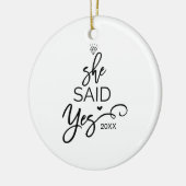 Kerstboom zei ze ja ingesloten keramisch ornament (Links)