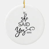 Kerstboom zei ze ja ingesloten keramisch ornament (Achterkant)