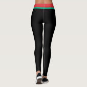 Kerstboom Zijstreep Zwarte Leggings (Achterkant)