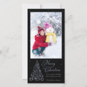  kerstboom Zilver Feestdagenkaart (Voorkant)