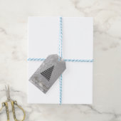 Kerstboom, Zilver Glitter - Gepersonaliseerd Cadeaulabel (Met Touw)