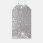 Kerstboom, Zilver Glitter - Gepersonaliseerd Cadeaulabel (Achterkant)