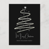 Kerstboom zilver stijlvol minimalistisch gebruik feestdagenkaart (Voorkant)