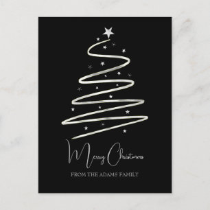 Kerstboom zilver stijlvol minimalistisch op maat  feestdagenkaart