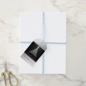 Kerstboom,Zilver, Zwart - Gepersonaliseerd Cadeaulabel (Met Touw)