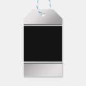 Kerstboom, zilver, zwart - op maat cadeaulabel (Achterkant)