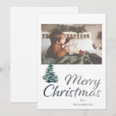 Kerstboom & Zilveren Glitter Fotokaart (Voorkant / Achterkant)