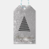 kerstboom, zilveren glitter - op maat gemaakt cadeaulabel (Voorkant)