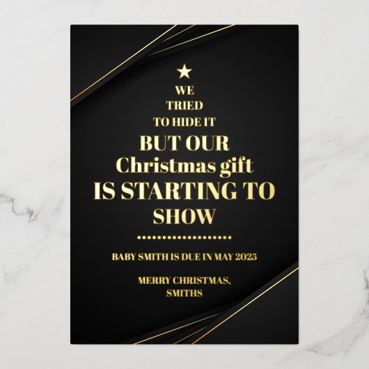 kerstboom zonder foto's Zwangerschap Aankondiging (Voorkant)