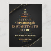 Kerstboom Zwangerschap Aankondiging goud Briefkaart (Voorkant)