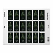 Kerstboom Zwart Adres Etiket (Full Sheet)