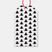 Kerstboom Zwart en Wit Lint aan Cadeaublaadjes Cadeaulabel (Achterkant)