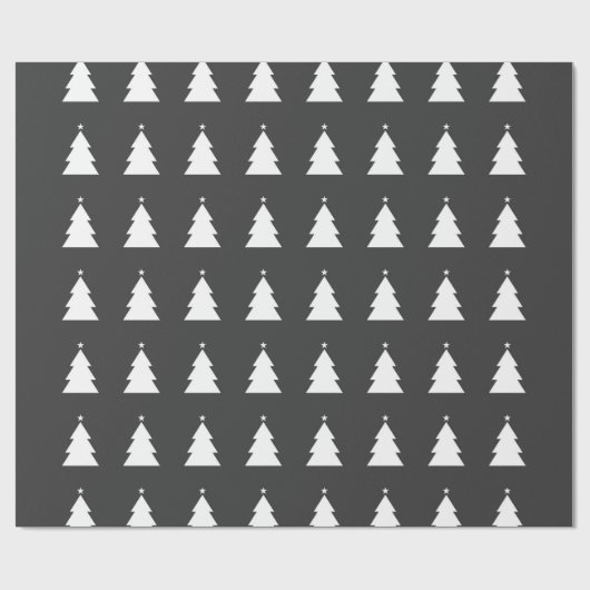 Kerstboom - Zwart en Wit - Modern - Kerstmis Cadeaupapier (Vlak)