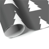 Kerstboom - Zwart en Wit - Modern - Kerstmis Cadeaupapier (Rol Hoek)