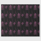 Kerstboom - zwart hout Fancy Glitter Burgundy Cadeaupapier (Vlak)