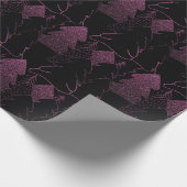 Kerstboom - zwart hout Fancy Glitter Burgundy Cadeaupapier (Hoek)