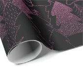 Kerstboom - zwart hout Fancy Glitter Burgundy Cadeaupapier (Rol Hoek)