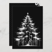 Kerstboom Zwart & Wit Grunge Chic Esthetiek Feestdagenkaart (Voorkant / Achterkant)