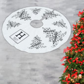 Kerstboom zwart-witte feestdag monogram kerstboom rok