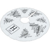 Kerstboom zwart-witte feestdag monogram rok (Gekanteld)