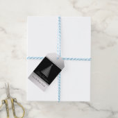 Kerstboom,Zwart, Zilver - Persoonlijk Cadeaulabel (Met Touw)