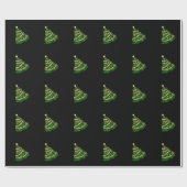 Kerstboom Zwarte Cadeaupapier (Vlak)